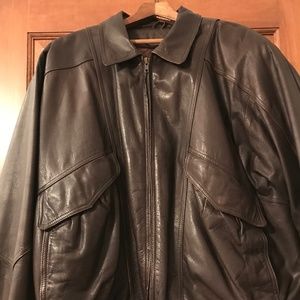 Byrnes & Baker Leather Jacket with Zip-in Lining, Sz 48 (XL-XXL), Brown